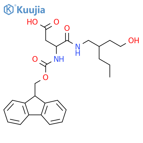 3-({(9H-fluoren-9-yl)methoxycarbonyl}amino)-3-(4-hydroxy-2-propylbutyl)carbamoylpropanoic acid structure