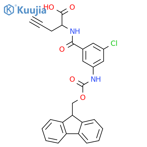 2-{3-chloro-5-({(9H-fluoren-9-yl)methoxycarbonyl}amino)phenylformamido}pent-4-ynoic acid structure