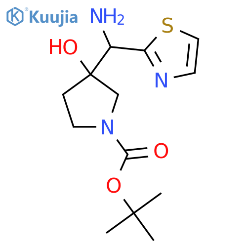 tert-butyl 3-amino(1,3-thiazol-2-yl)methyl-3-hydroxypyrrolidine-1-carboxylate structure