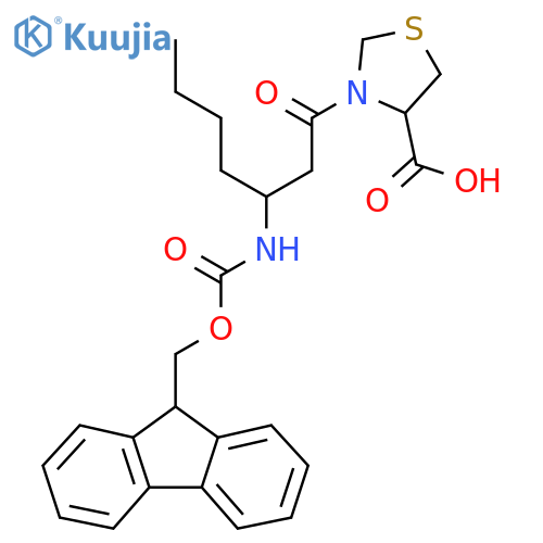3-3-({(9H-fluoren-9-yl)methoxycarbonyl}amino)heptanoyl-1,3-thiazolidine-4-carboxylic acid structure