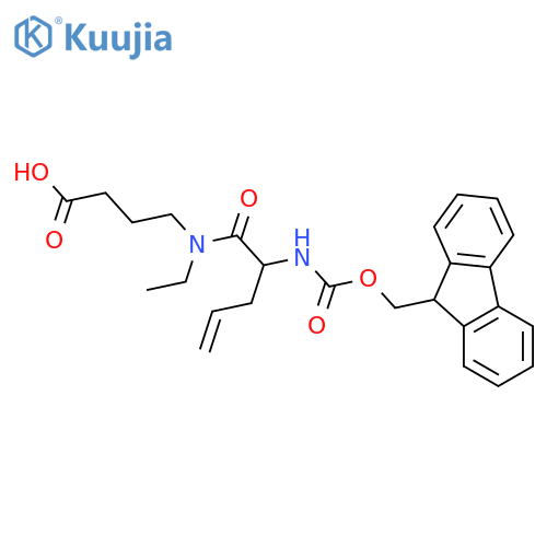 4-N-ethyl-2-({(9H-fluoren-9-yl)methoxycarbonyl}amino)pent-4-enamidobutanoic acid structure