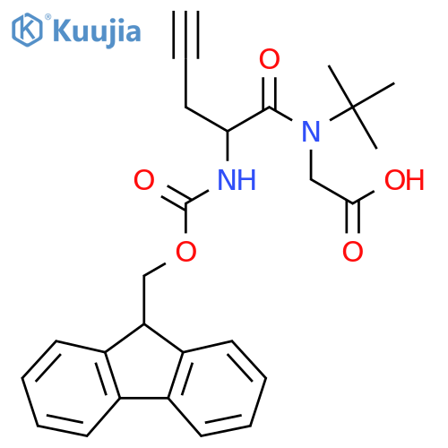 2-N-tert-butyl-2-({(9H-fluoren-9-yl)methoxycarbonyl}amino)pent-4-ynamidoacetic acid structure