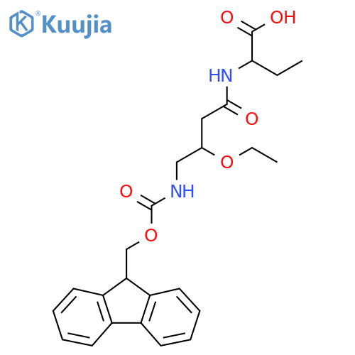 2-3-ethoxy-4-({(9H-fluoren-9-yl)methoxycarbonyl}amino)butanamidobutanoic acid structure