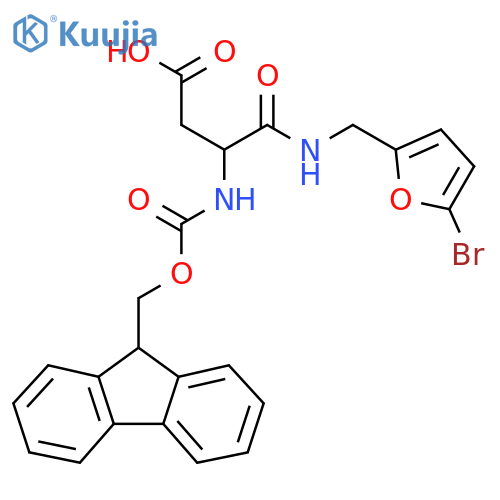 3-{(5-bromofuran-2-yl)methylcarbamoyl}-3-({(9H-fluoren-9-yl)methoxycarbonyl}amino)propanoic acid structure