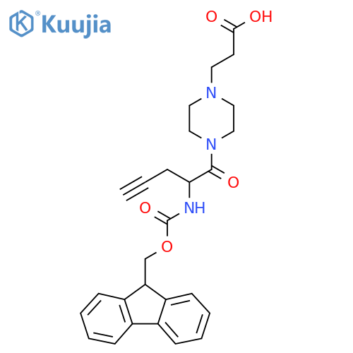 3-{4-2-({(9H-fluoren-9-yl)methoxycarbonyl}amino)pent-4-ynoylpiperazin-1-yl}propanoic acid structure