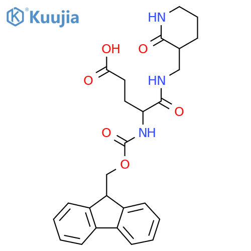 4-({(9H-fluoren-9-yl)methoxycarbonyl}amino)-4-{(2-oxopiperidin-3-yl)methylcarbamoyl}butanoic acid structure