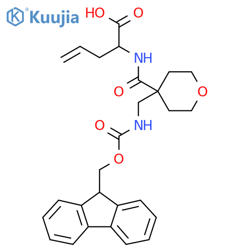 2-({4-({(9H-fluoren-9-yl)methoxycarbonyl}amino)methyloxan-4-yl}formamido)pent-4-enoic acid structure