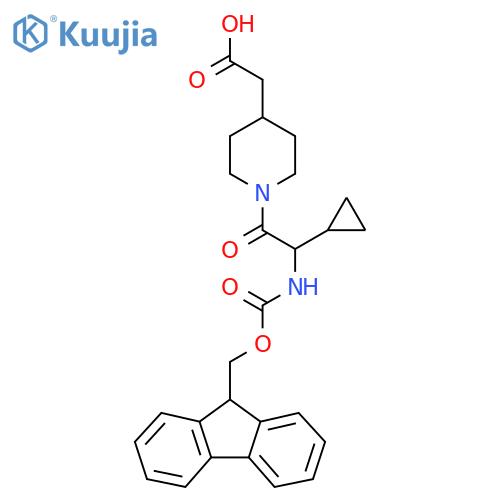 2-{1-2-cyclopropyl-2-({(9H-fluoren-9-yl)methoxycarbonyl}amino)acetylpiperidin-4-yl}acetic acid structure