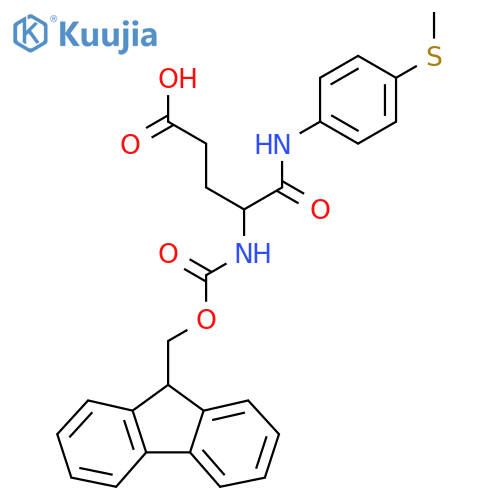 4-({(9H-fluoren-9-yl)methoxycarbonyl}amino)-4-{4-(methylsulfanyl)phenylcarbamoyl}butanoic acid structure