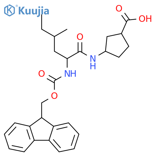 3-2-({(9H-fluoren-9-yl)methoxycarbonyl}amino)-4-methylhexanamidocyclopentane-1-carboxylic acid structure