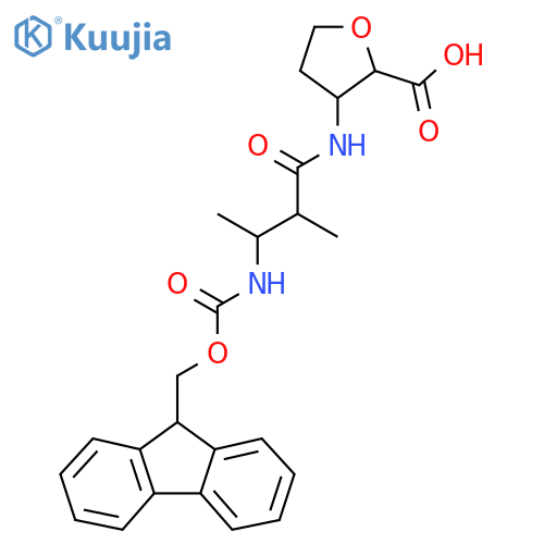 3-3-({(9H-fluoren-9-yl)methoxycarbonyl}amino)-2-methylbutanamidooxolane-2-carboxylic acid structure