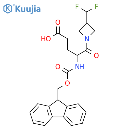 5-3-(difluoromethyl)azetidin-1-yl-4-({(9H-fluoren-9-yl)methoxycarbonyl}amino)-5-oxopentanoic acid structure
