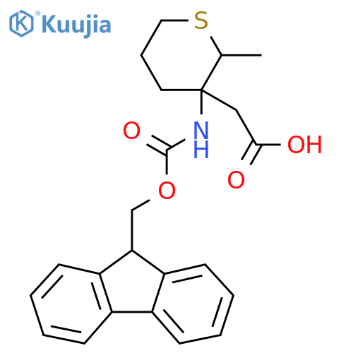 2-3-({(9H-fluoren-9-yl)methoxycarbonyl}amino)-2-methylthian-3-ylacetic acid structure
