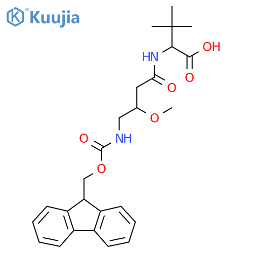 2-4-({(9H-fluoren-9-yl)methoxycarbonyl}amino)-3-methoxybutanamido-3,3-dimethylbutanoic acid structure