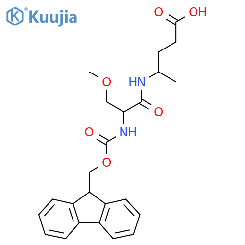 4-2-({(9H-fluoren-9-yl)methoxycarbonyl}amino)-3-methoxypropanamidopentanoic acid structure