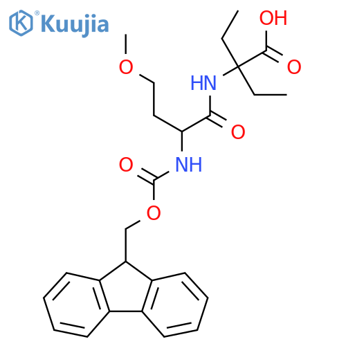 2-ethyl-2-2-({(9H-fluoren-9-yl)methoxycarbonyl}amino)-4-methoxybutanamidobutanoic acid structure