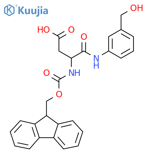 3-({(9H-fluoren-9-yl)methoxycarbonyl}amino)-3-{3-(hydroxymethyl)phenylcarbamoyl}propanoic acid structure