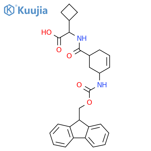 2-cyclobutyl-2-{5-({(9H-fluoren-9-yl)methoxycarbonyl}amino)cyclohex-3-en-1-ylformamido}acetic acid structure
