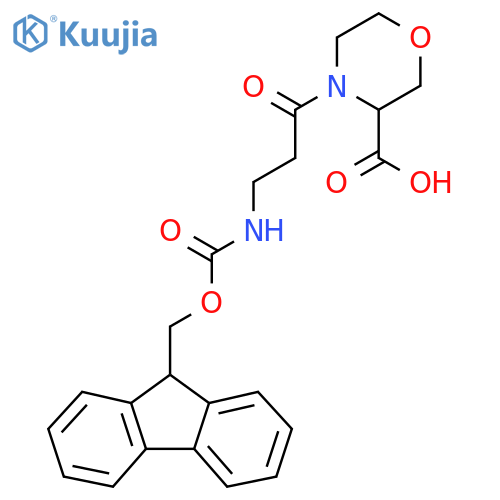 4-3-({(9H-fluoren-9-yl)methoxycarbonyl}amino)propanoylmorpholine-3-carboxylic acid structure