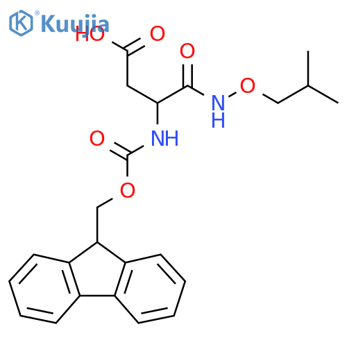 3-({(9H-fluoren-9-yl)methoxycarbonyl}amino)-3-(2-methylpropoxy)carbamoylpropanoic acid structure
