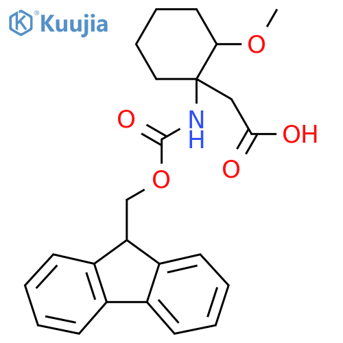 2-1-({(9H-fluoren-9-yl)methoxycarbonyl}amino)-2-methoxycyclohexylacetic acid structure