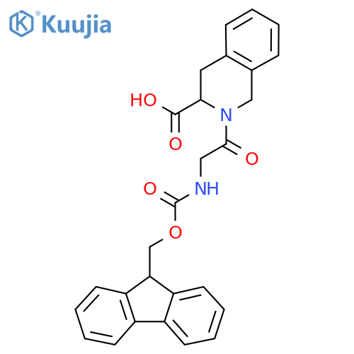 2-2-({(9H-fluoren-9-yl)methoxycarbonyl}amino)acetyl-1,2,3,4-tetrahydroisoquinoline-3-carboxylic acid structure