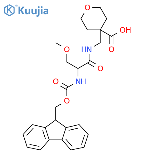4-{2-({(9H-fluoren-9-yl)methoxycarbonyl}amino)-3-methoxypropanamidomethyl}oxane-4-carboxylic acid structure