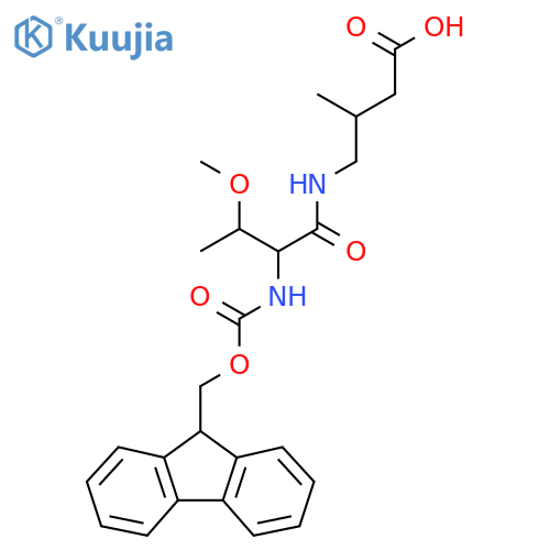 4-2-({(9H-fluoren-9-yl)methoxycarbonyl}amino)-3-methoxybutanamido-3-methylbutanoic acid structure
