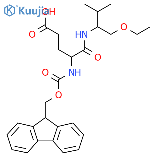 4-(1-ethoxy-3-methylbutan-2-yl)carbamoyl-4-({(9H-fluoren-9-yl)methoxycarbonyl}amino)butanoic acid structure