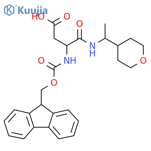 3-({(9H-fluoren-9-yl)methoxycarbonyl}amino)-3-{1-(oxan-4-yl)ethylcarbamoyl}propanoic acid structure