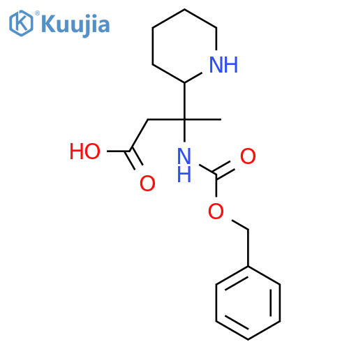3-{(benzyloxy)carbonylamino}-3-(piperidin-2-yl)butanoic acid structure