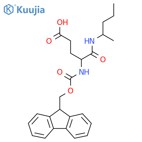 4-({(9H-fluoren-9-yl)methoxycarbonyl}amino)-4-(pentan-2-yl)carbamoylbutanoic acid structure