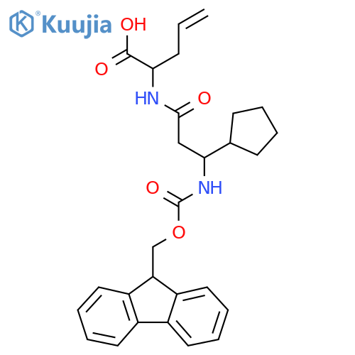 2-3-cyclopentyl-3-({(9H-fluoren-9-yl)methoxycarbonyl}amino)propanamidopent-4-enoic acid structure