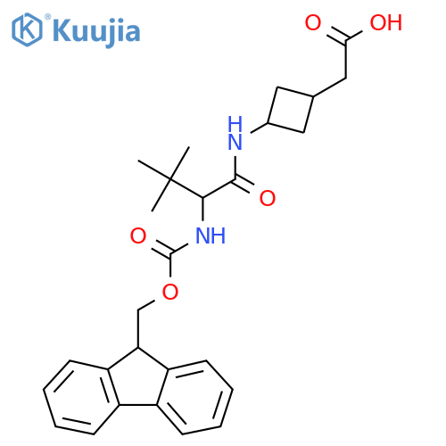 2-{3-2-({(9H-fluoren-9-yl)methoxycarbonyl}amino)-3,3-dimethylbutanamidocyclobutyl}acetic acid structure