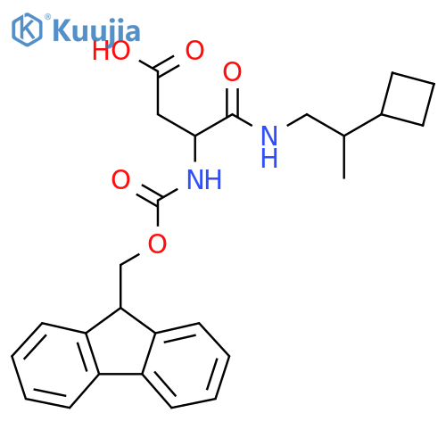 3-(2-cyclobutylpropyl)carbamoyl-3-({(9H-fluoren-9-yl)methoxycarbonyl}amino)propanoic acid structure