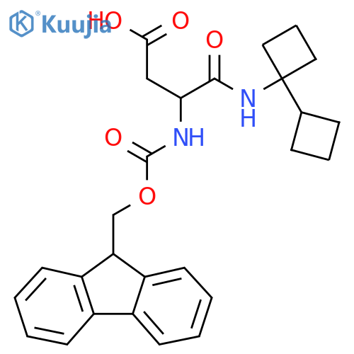 3-(1-cyclobutylcyclobutyl)carbamoyl-3-({(9H-fluoren-9-yl)methoxycarbonyl}amino)propanoic acid structure