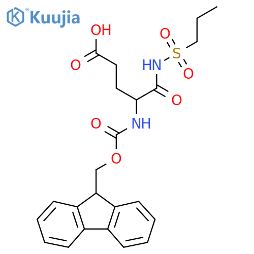4-({(9H-fluoren-9-yl)methoxycarbonyl}amino)-4-(propane-1-sulfonyl)carbamoylbutanoic acid structure