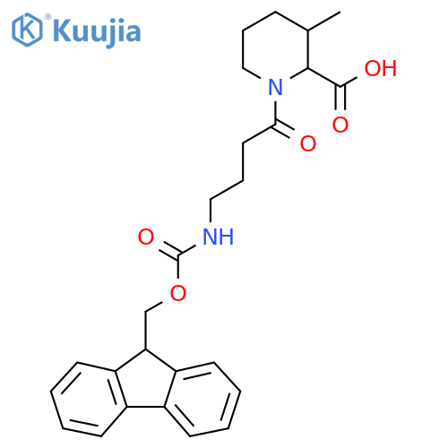 1-4-({(9H-fluoren-9-yl)methoxycarbonyl}amino)butanoyl-3-methylpiperidine-2-carboxylic acid structure