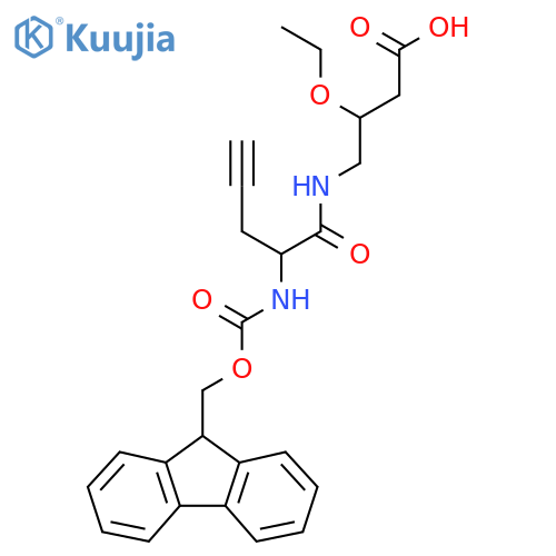 3-ethoxy-4-2-({(9H-fluoren-9-yl)methoxycarbonyl}amino)pent-4-ynamidobutanoic acid structure