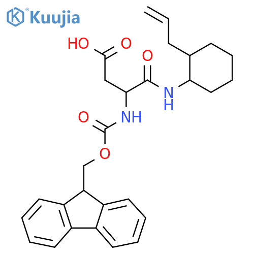 3-({(9H-fluoren-9-yl)methoxycarbonyl}amino)-3-{2-(prop-2-en-1-yl)cyclohexylcarbamoyl}propanoic acid structure