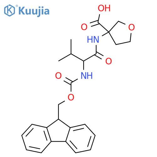 3-2-({(9H-fluoren-9-yl)methoxycarbonyl}amino)-3-methylbutanamidooxolane-3-carboxylic acid structure