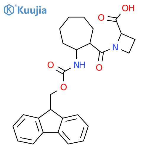 1-2-({(9H-fluoren-9-yl)methoxycarbonyl}amino)cycloheptanecarbonylazetidine-2-carboxylic acid structure