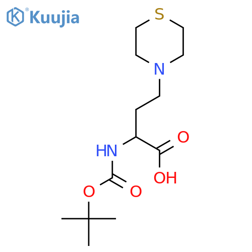 2-{(tert-butoxy)carbonylamino}-4-(thiomorpholin-4-yl)butanoic acid structure