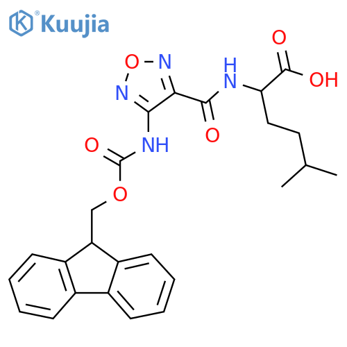 2-{4-({(9H-fluoren-9-yl)methoxycarbonyl}amino)-1,2,5-oxadiazol-3-ylformamido}-5-methylhexanoic acid structure