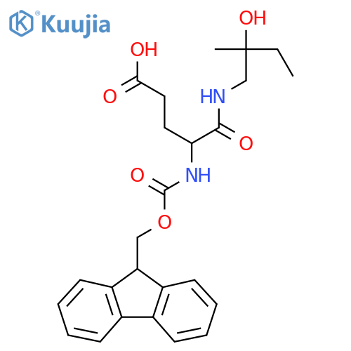 4-({(9H-fluoren-9-yl)methoxycarbonyl}amino)-4-(2-hydroxy-2-methylbutyl)carbamoylbutanoic acid structure