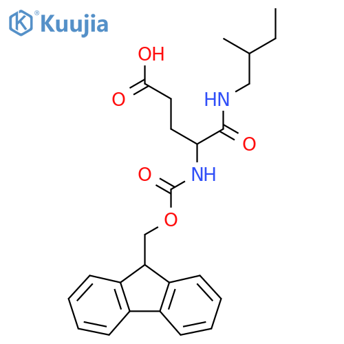4-({(9H-fluoren-9-yl)methoxycarbonyl}amino)-4-(2-methylbutyl)carbamoylbutanoic acid structure