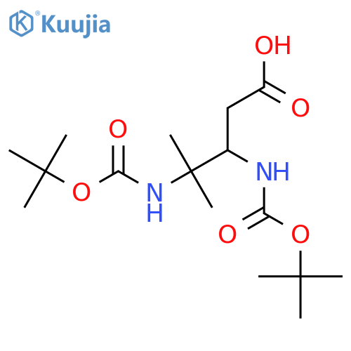 3,4-bis({(tert-butoxy)carbonylamino})-4-methylpentanoic acid structure