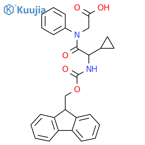 2-2-cyclopropyl-2-({(9H-fluoren-9-yl)methoxycarbonyl}amino)-N-phenylacetamidoacetic acid structure