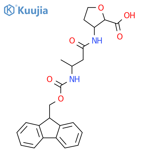3-3-({(9H-fluoren-9-yl)methoxycarbonyl}amino)butanamidooxolane-2-carboxylic acid structure