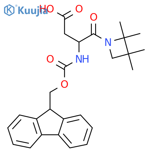 3-({(9H-fluoren-9-yl)methoxycarbonyl}amino)-4-oxo-4-(2,2,3,3-tetramethylazetidin-1-yl)butanoic acid structure